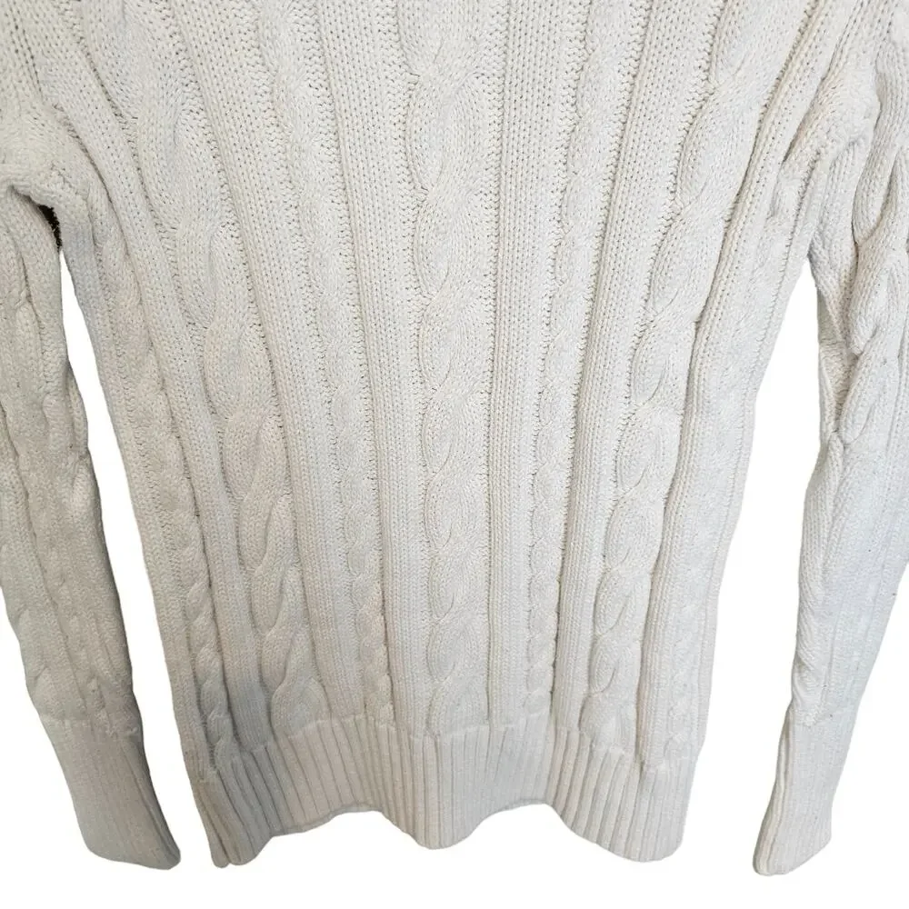J. Crew Womens Cable Knit Sweater Size S Classic Old Money Minimalist Ivy League